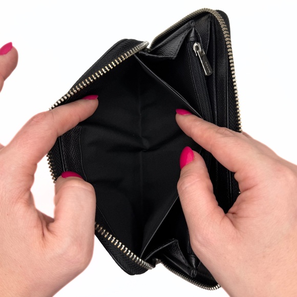 Coach Black Long Accordion Zip Wallet - Picture 12 of 16